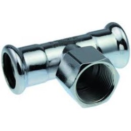 Té mixte électrozingué taraudé